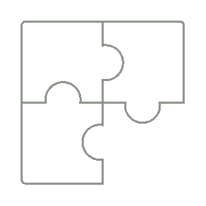 Connected puzzle pieces